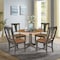 International Concepts Round Round 42 in. Dual Drop Leaf Dining Table with 4 Panel Back Chairs in Hickory/Washed Coal K45-42DPT-27B-C110-4 - alternate 9